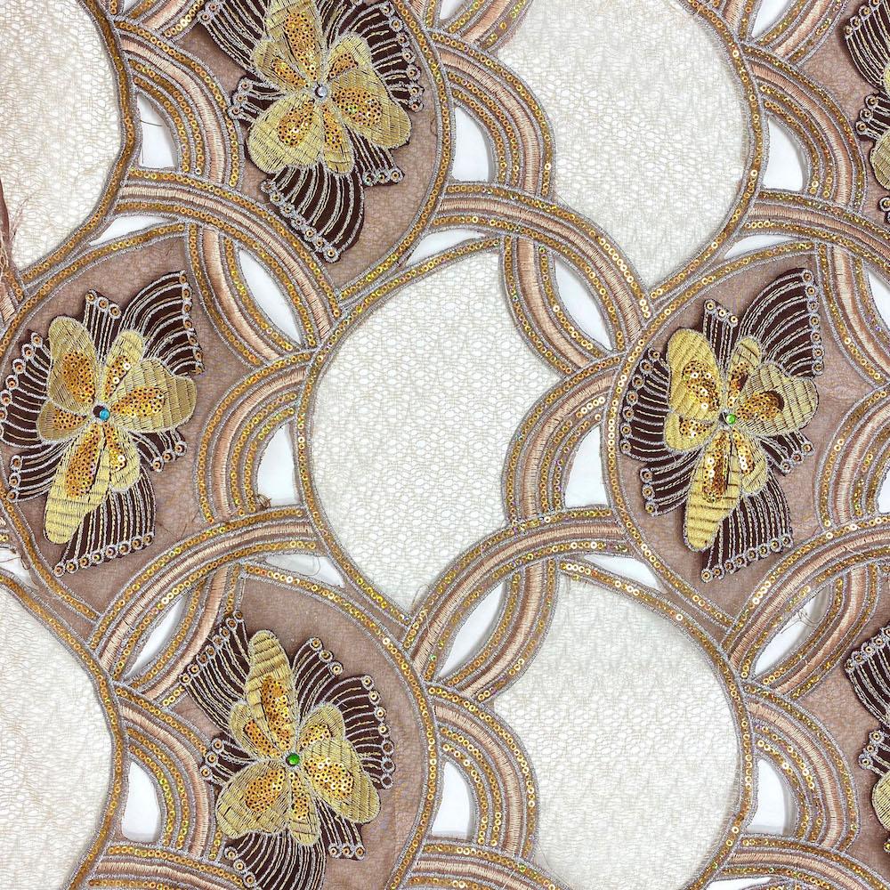 Mocha Butterfly Patch Chemical Lace