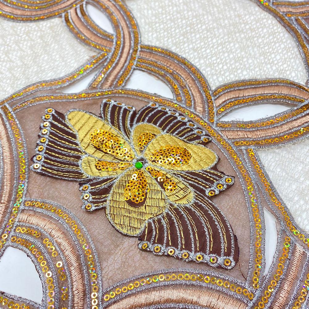 Mocha Butterfly Patch Chemical Lace - Image 2