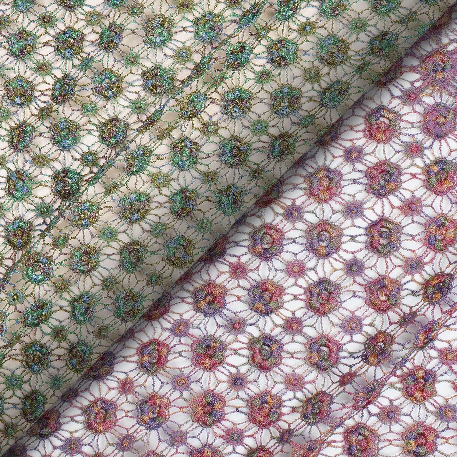 Multi-Color Metallic Yarn Chemical Lace