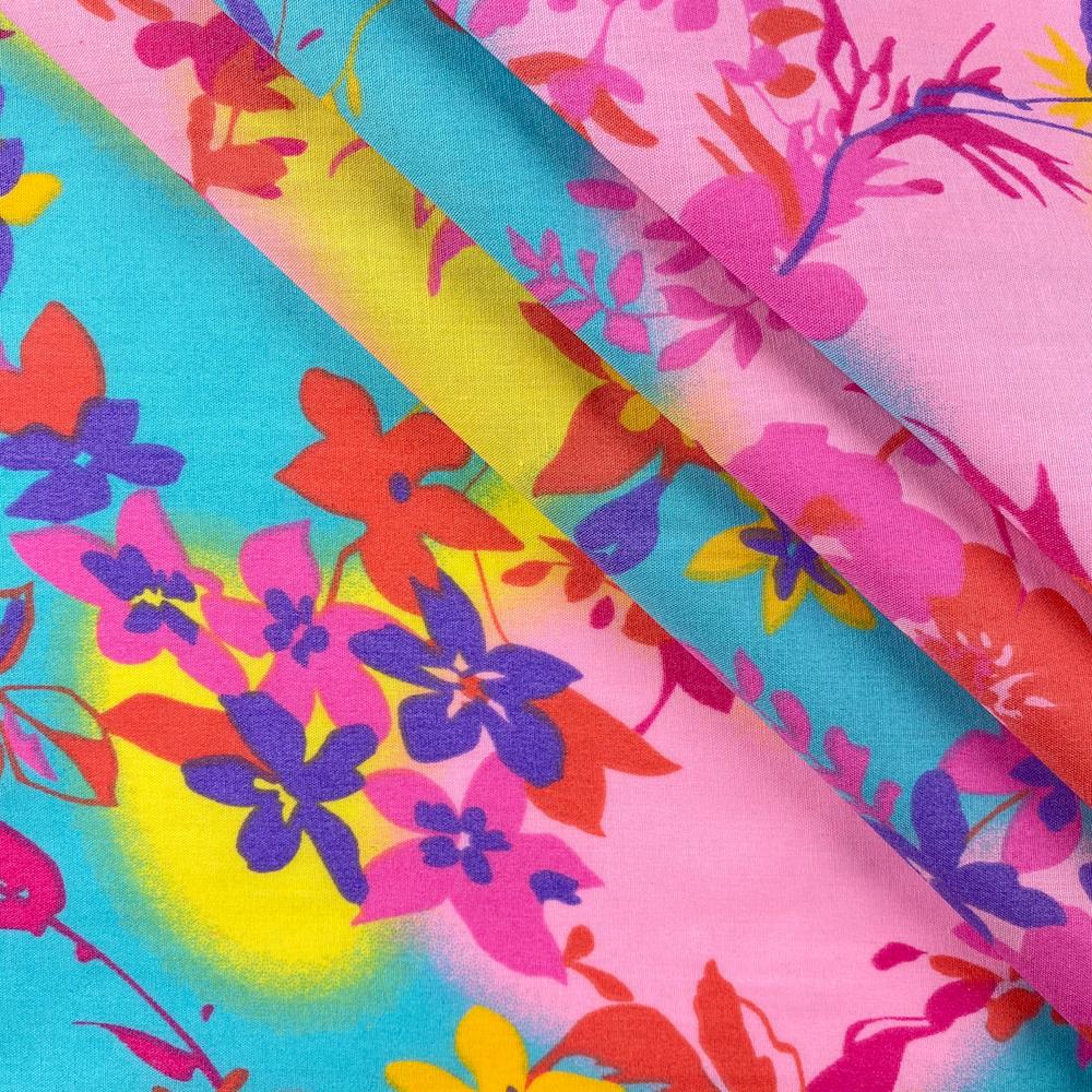 Multi-Color Tie-Dye Garden Print Broadcloth - Image 2