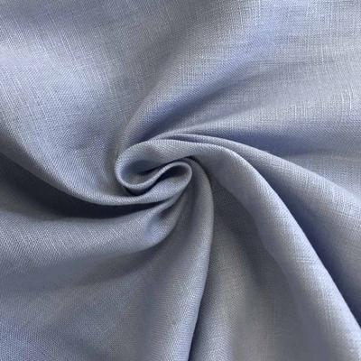 Natural Linen Rod Pocket Curtains - Light Blue - Image 3
