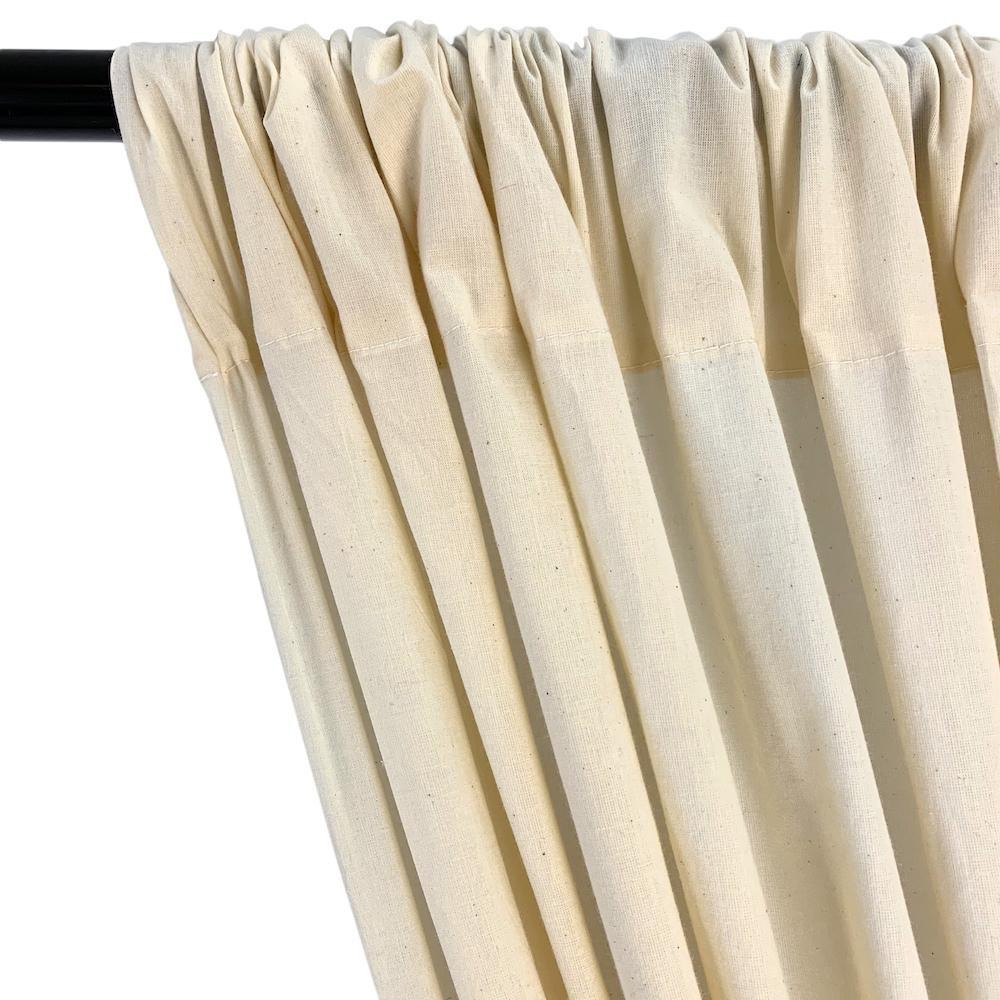 Natural Muslin Unbleached Rod Pocket Curtains - Image 2