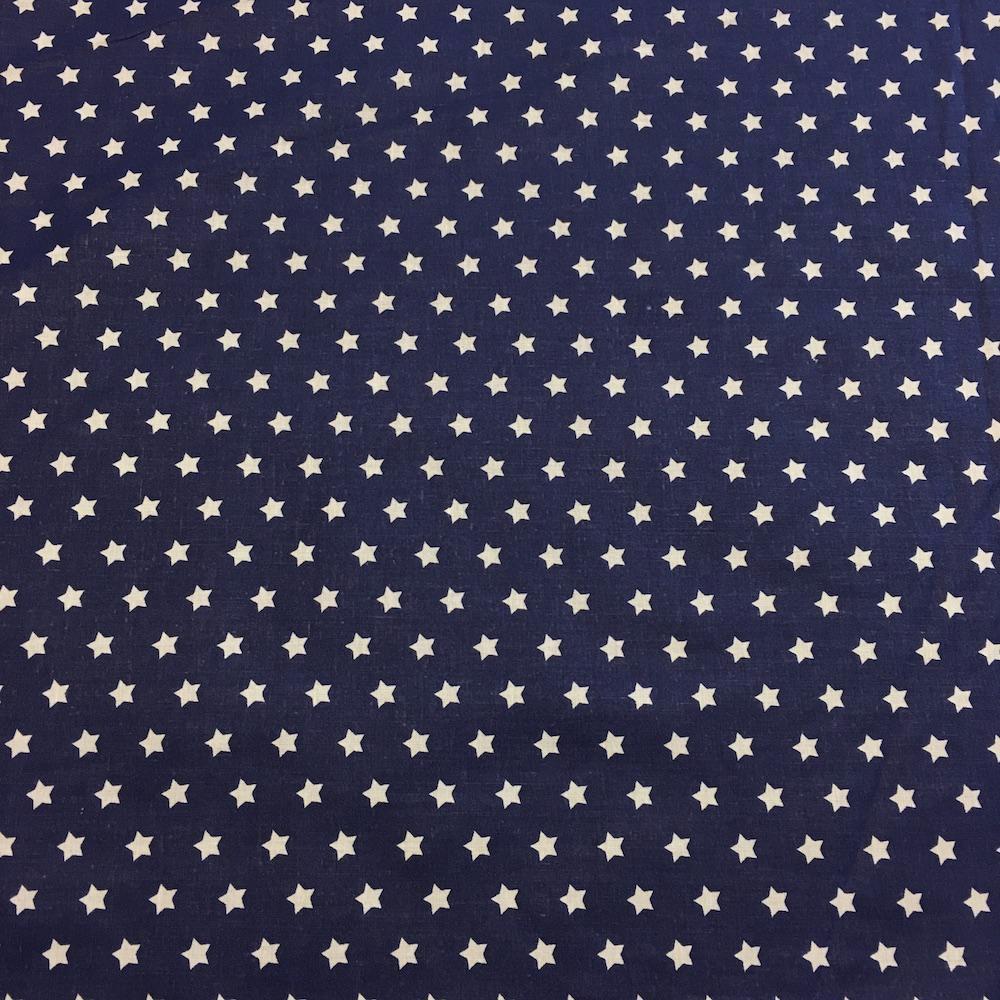 Navy Blue Star Printed Cotton - Image 2