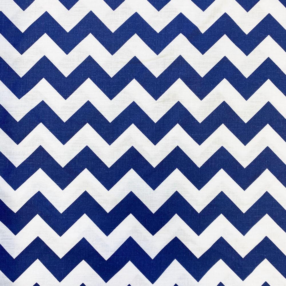 Navy Classic Chevron Printed Cotton - Image 2
