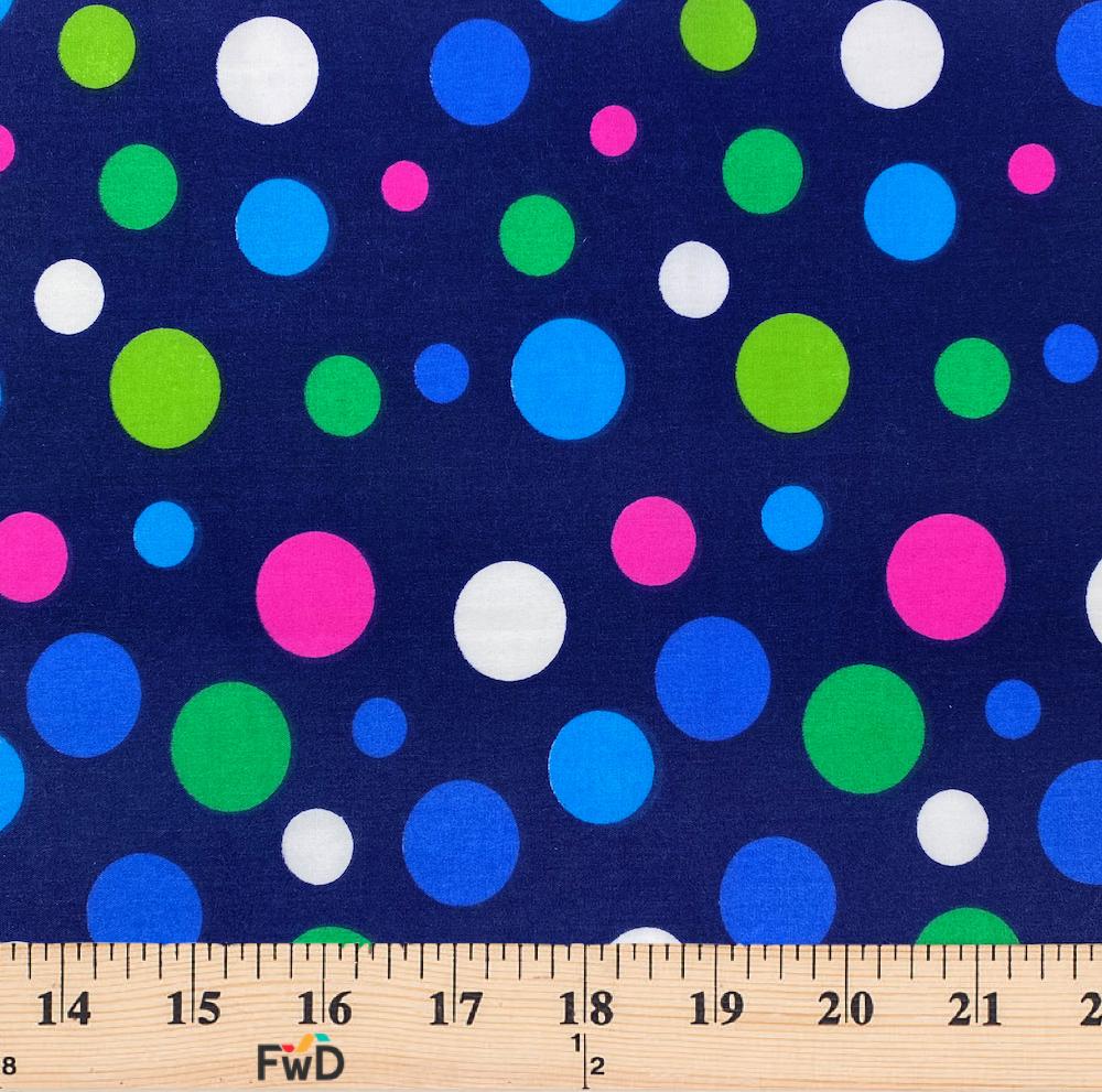 Navy Party Dot Print Broadcloth - Image 3
