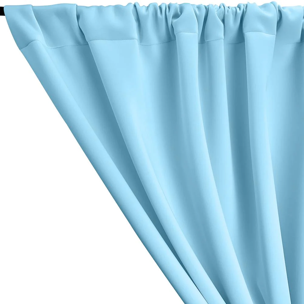 Neoprene Scuba Rod Pocket Curtains - Baby Blue - Image 2