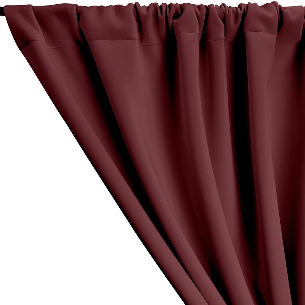 Neoprene Scuba Rod Pocket Curtains - Burgundy - Image 2