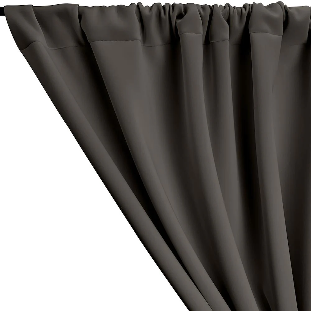 Neoprene Scuba Rod Pocket Curtains - Charcoal - Image 2