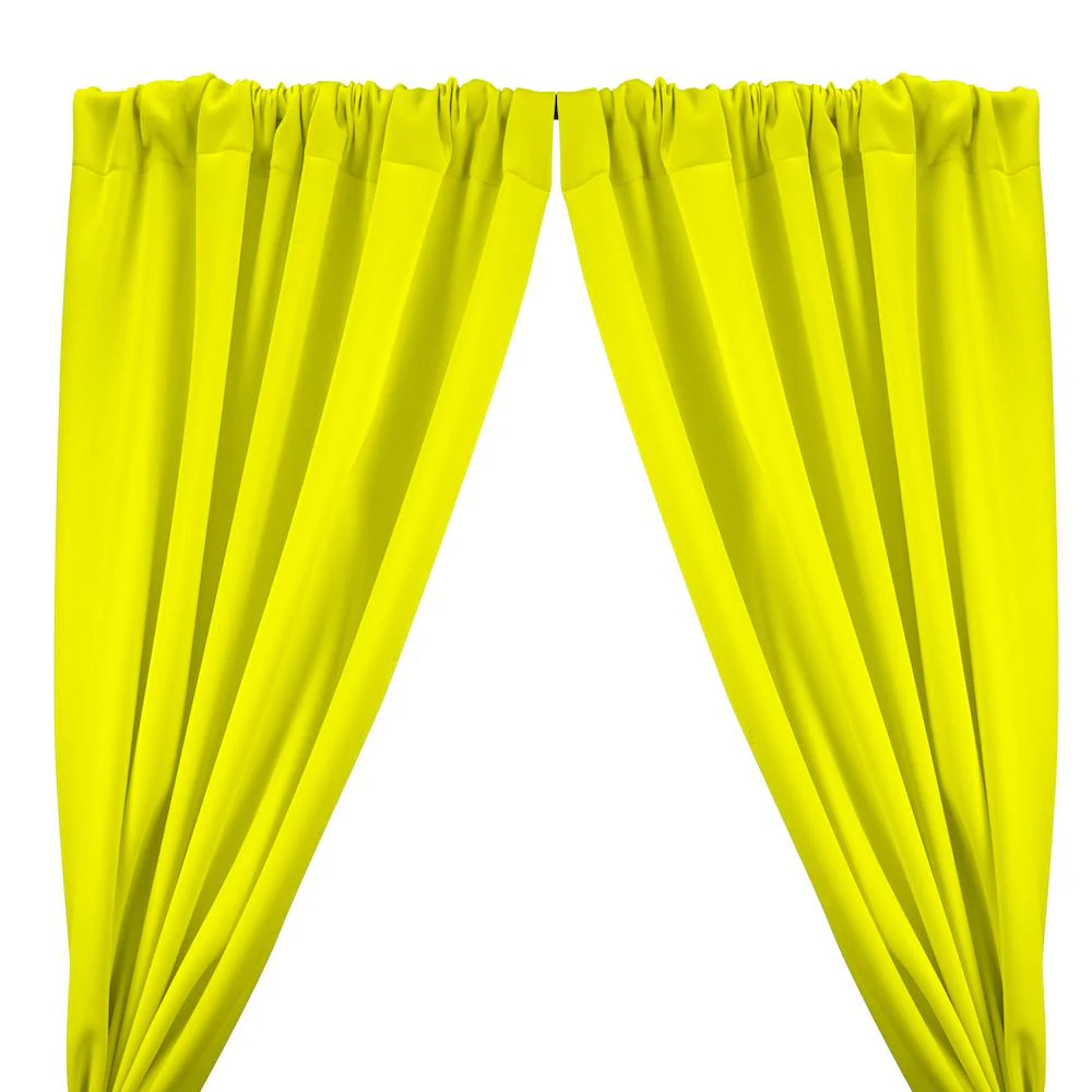 Neoprene Scuba Rod Pocket Curtains - Neon Yellow