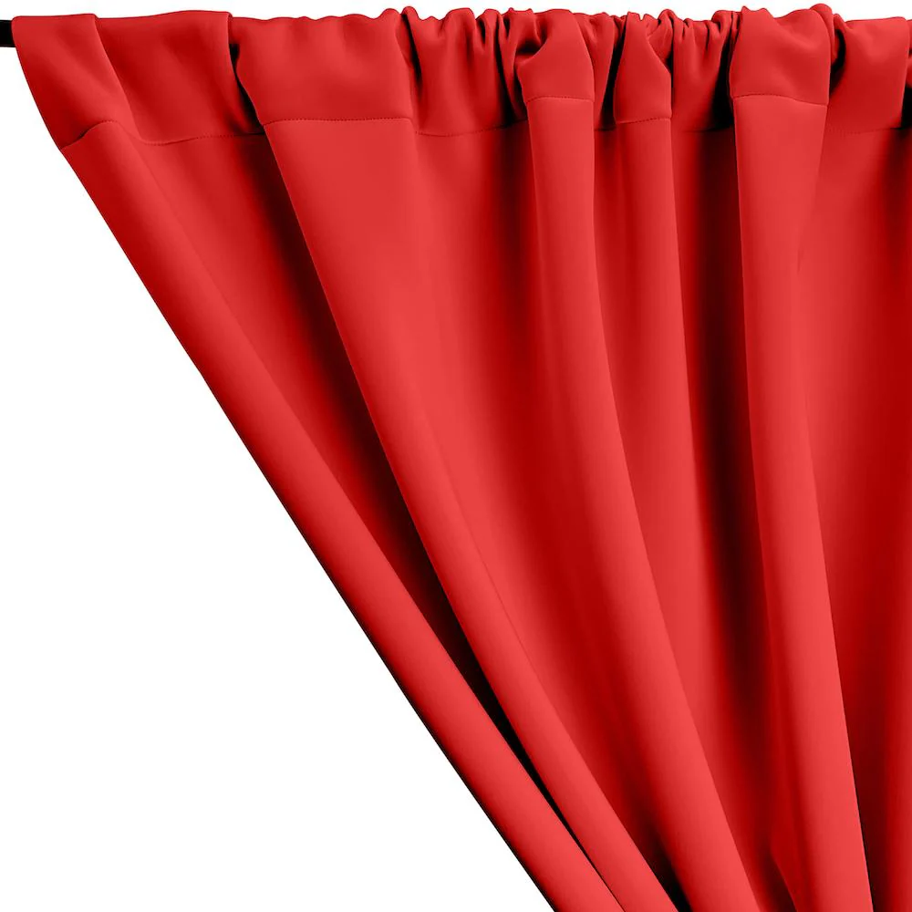 Neoprene Scuba Rod Pocket Curtains - Red - Image 2