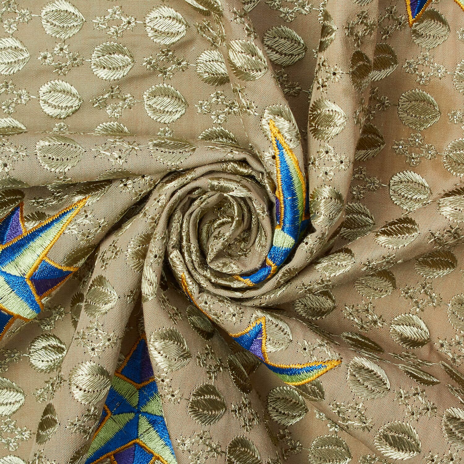 Olive Starlight Seed Embroidery Lace - Image 2