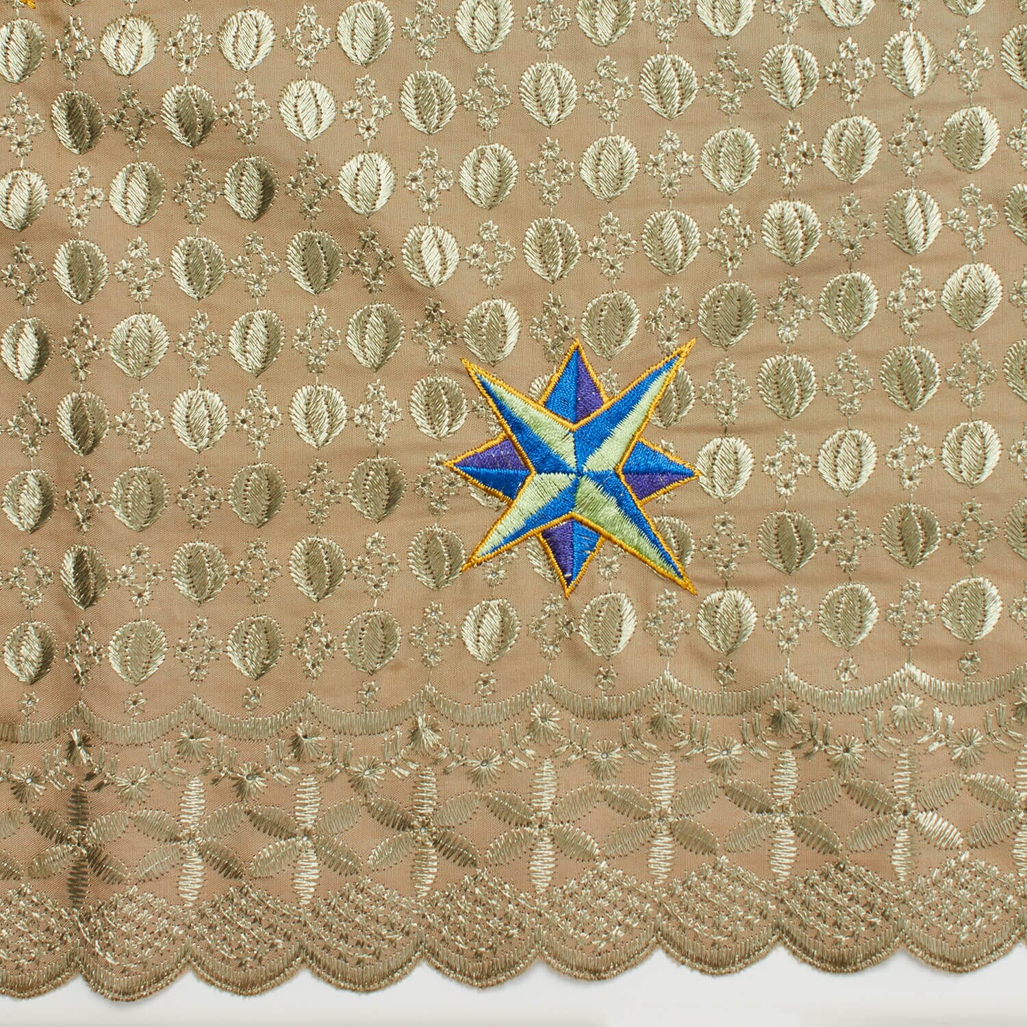 Olive Starlight Seed Embroidery Lace - Image 5