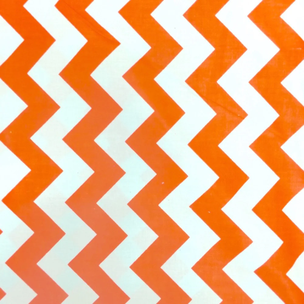 Orange Classic Chevron Printed Cotton - Image 2