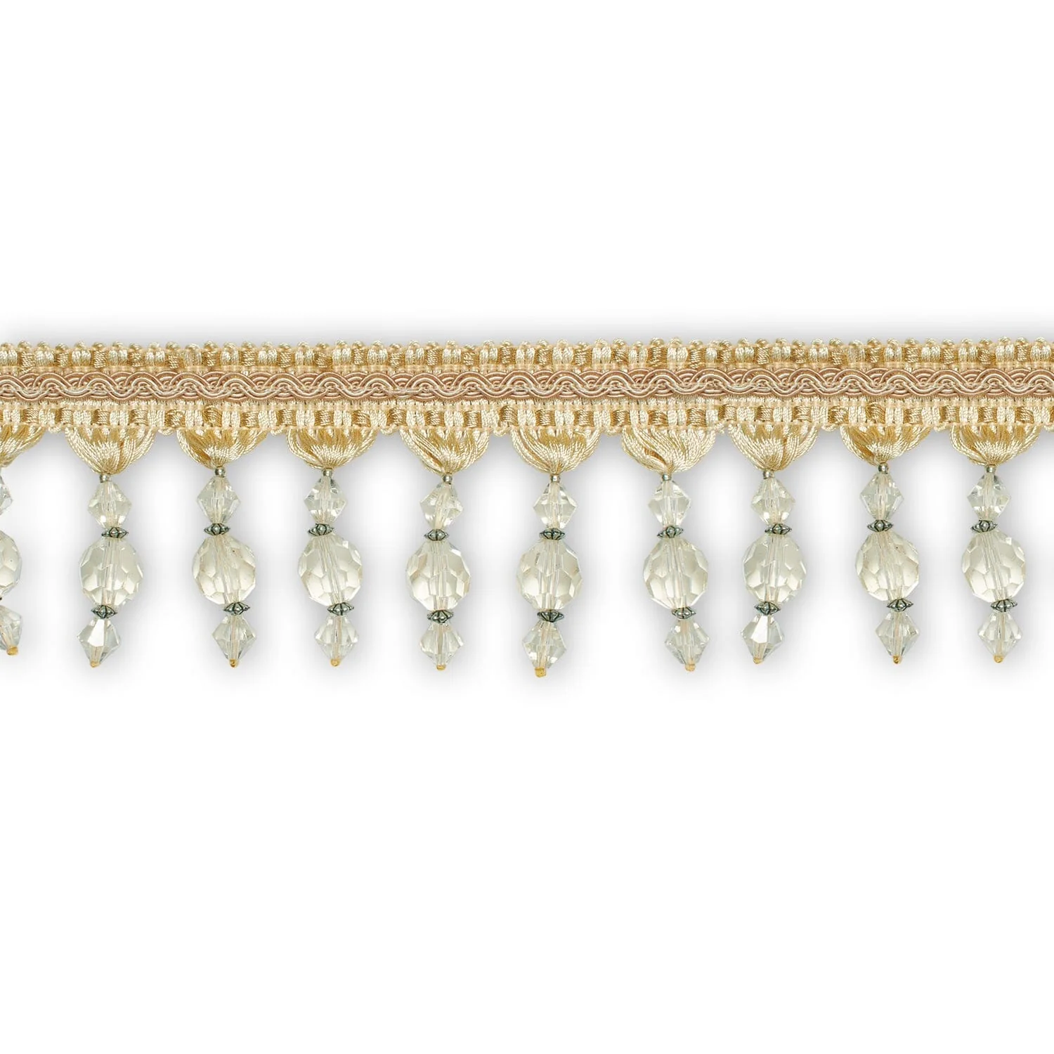 Ornamental Beaded Rhinestone Tassel Fringe Trim - Image 5
