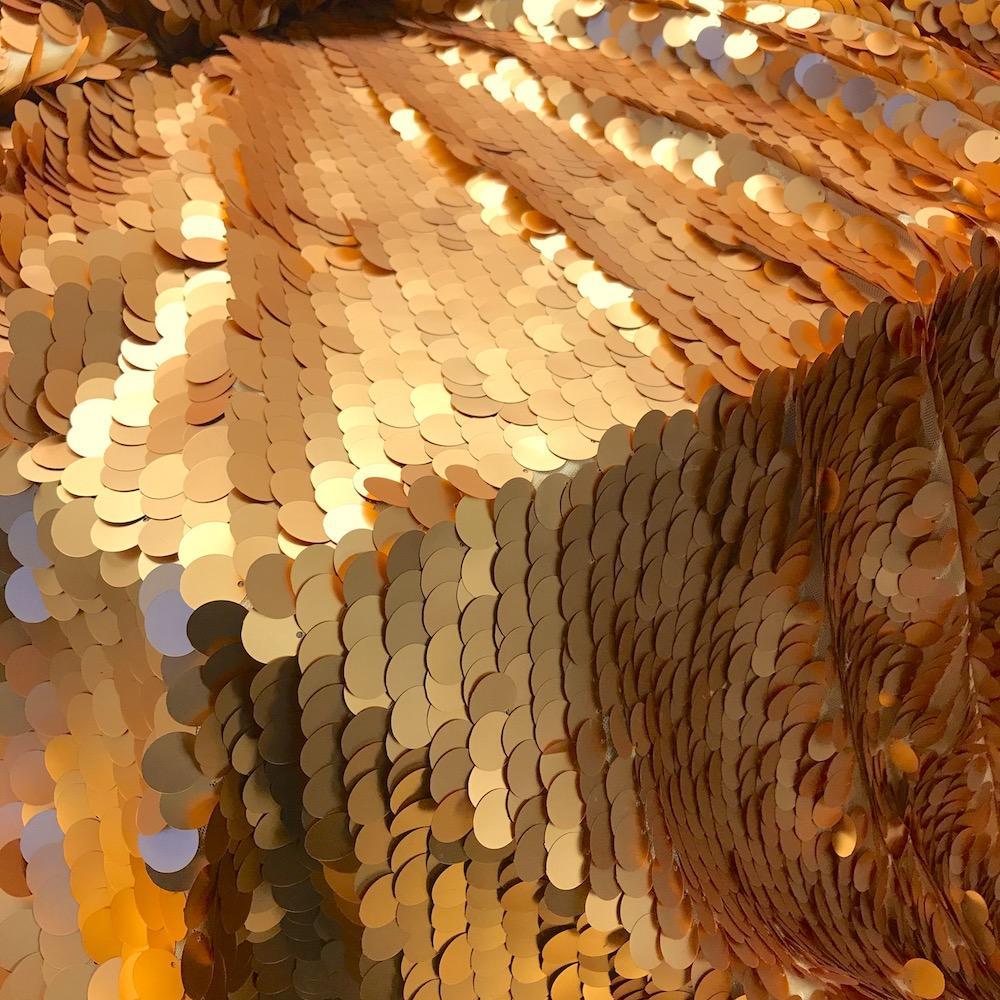 Paillette Circle Sequins Rod Pocket Curtains - Gold - Image 4