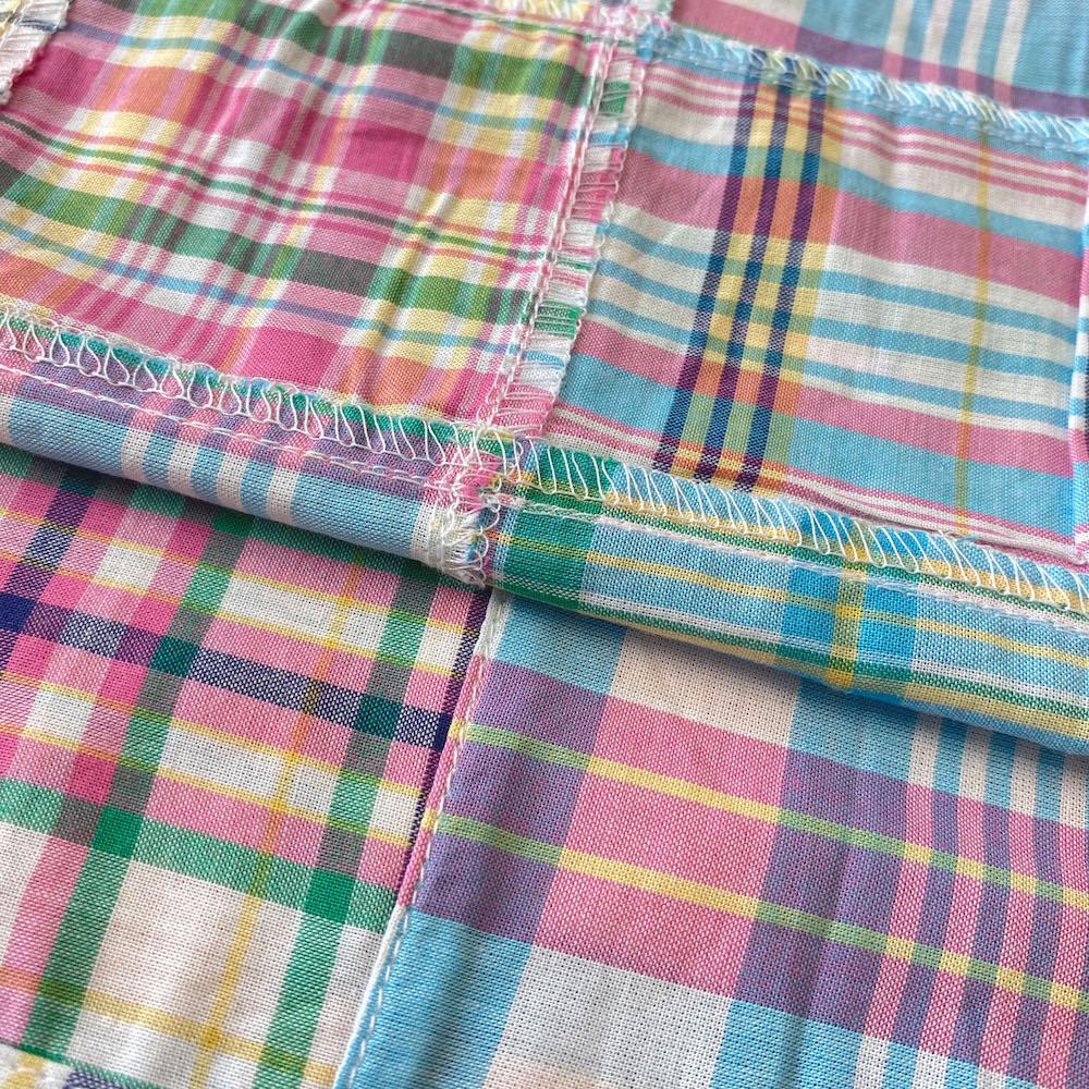 Patchwork Nantucket Madras Plaid Fabric - Caroline - Image 3