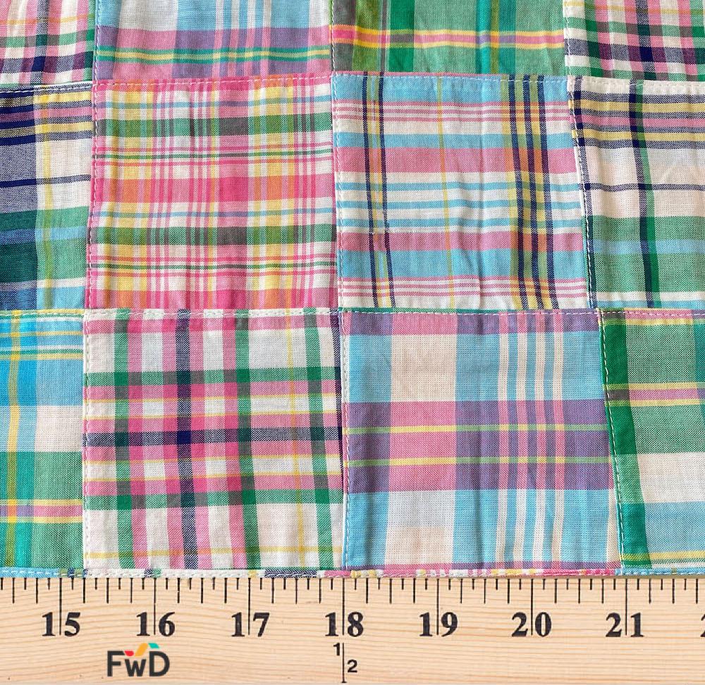 Patchwork Nantucket Madras Plaid Fabric - Caroline - Image 4