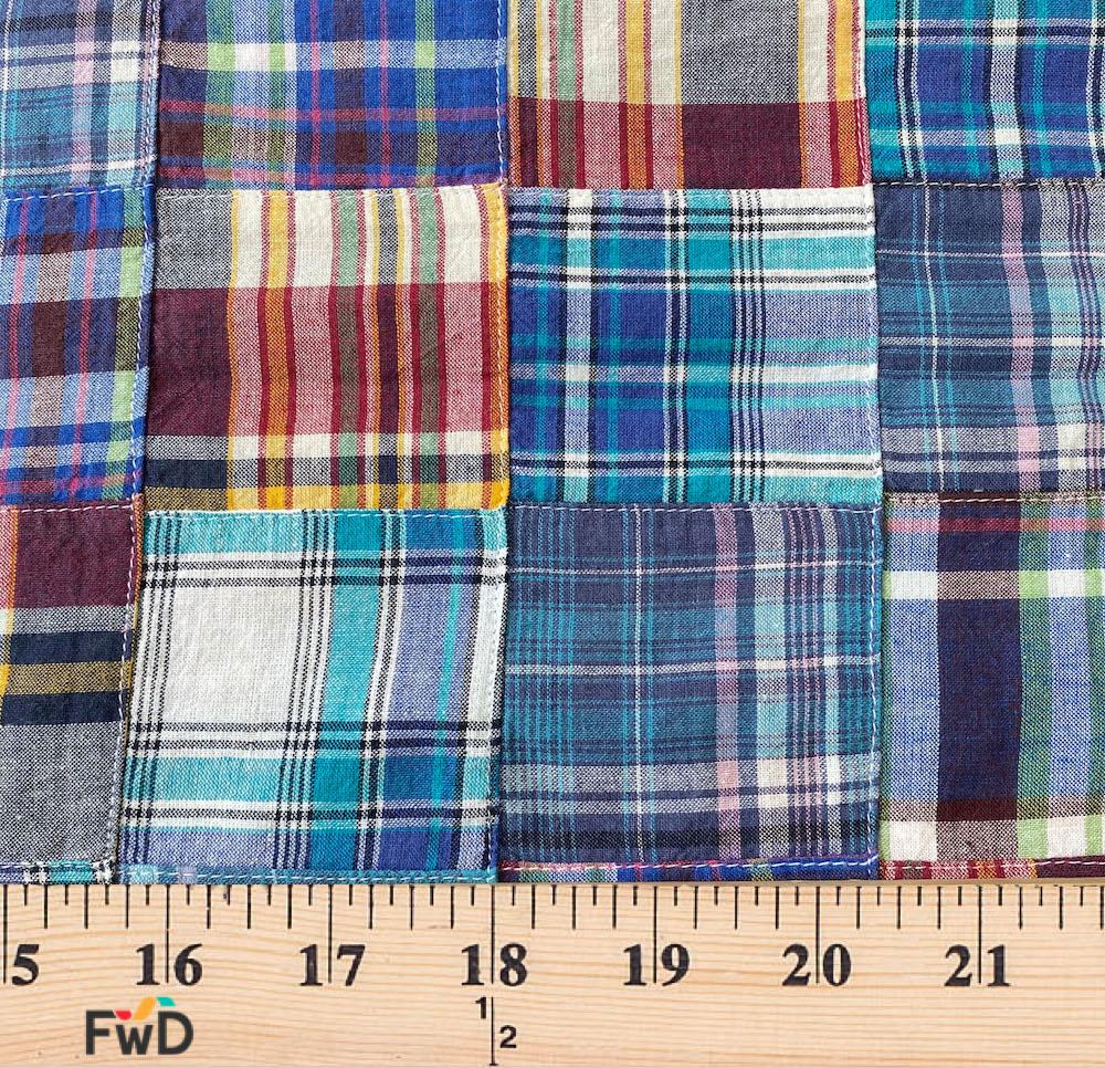 Patchwork Nantucket Madras Plaid Fabric - Vincent - Image 4