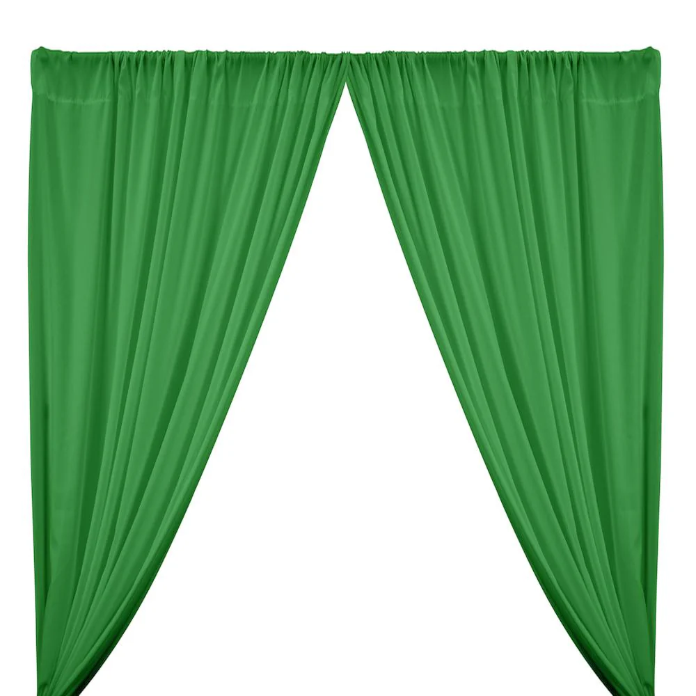 Peachskin Rod Pocket Curtains - Kelly Green