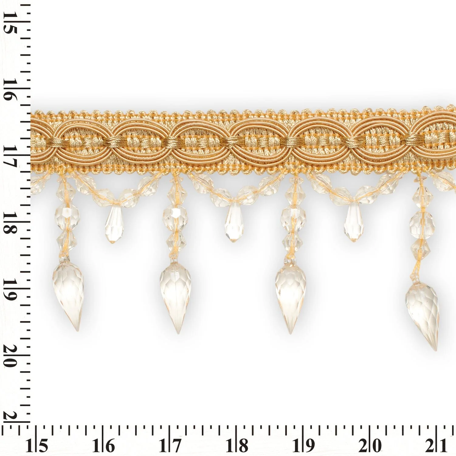 Pear Drop Beaded Rhinestone Tassel Fringe Trim - Image 10