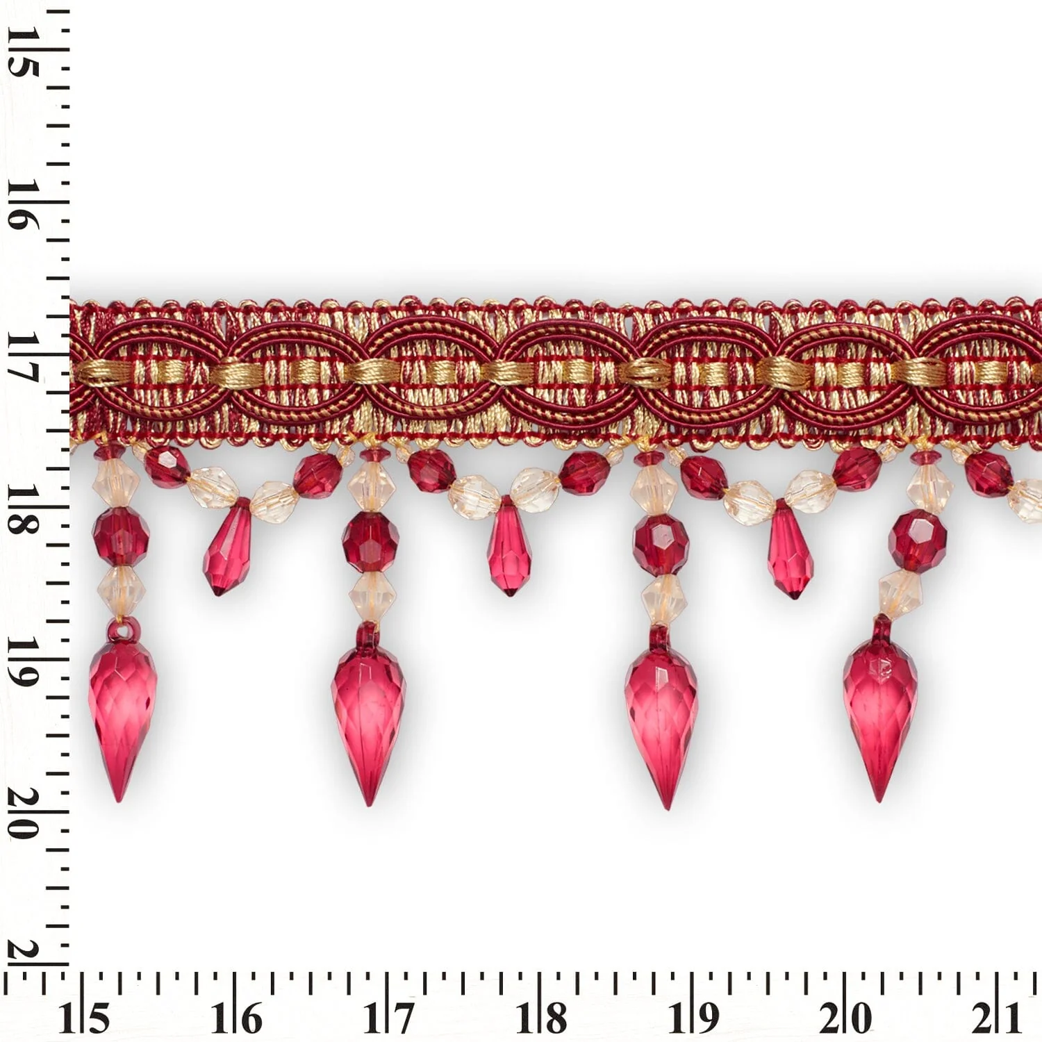 Pear Drop Beaded Rhinestone Tassel Fringe Trim - Image 7