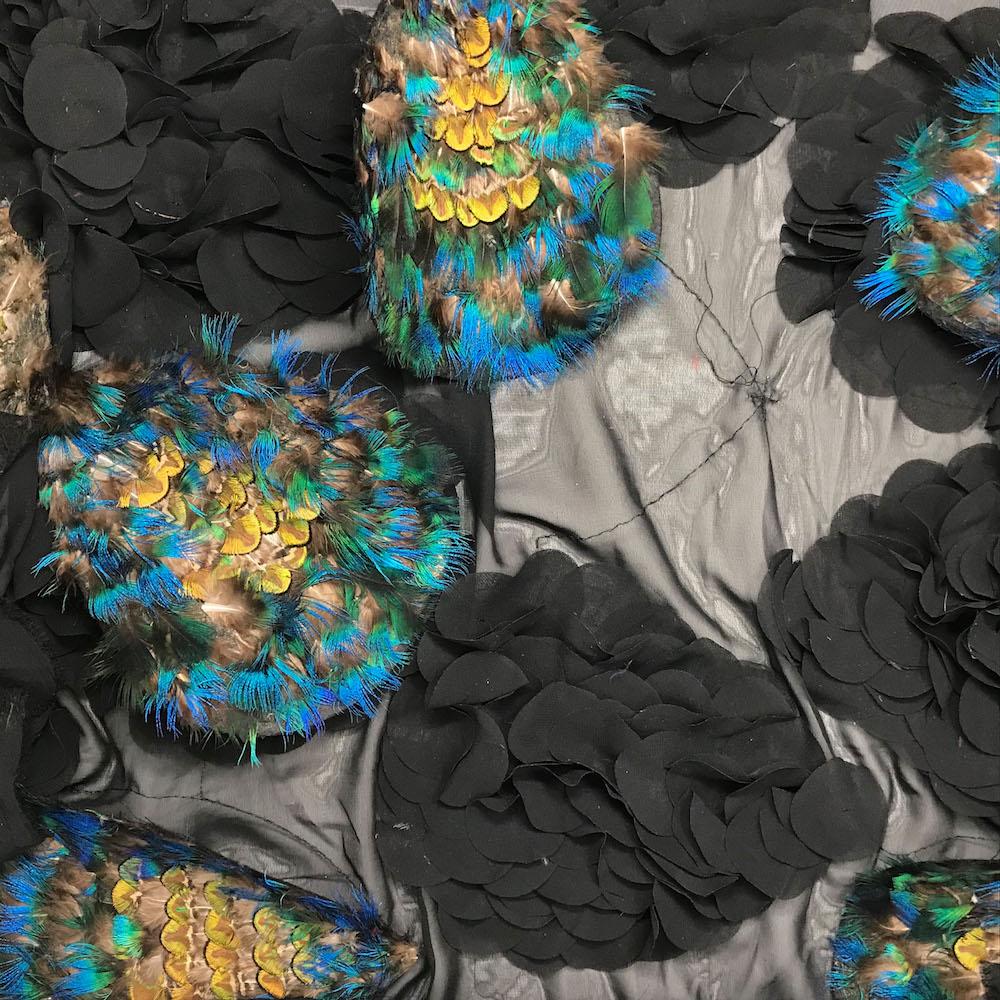 Pheasant Feather Patches on Georgette - Image 2