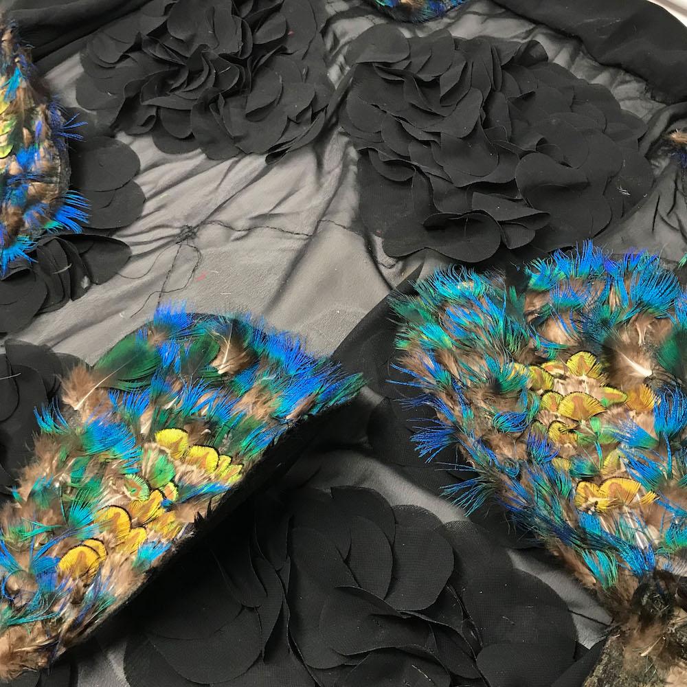 Pheasant Feather Patches on Georgette - Image 3