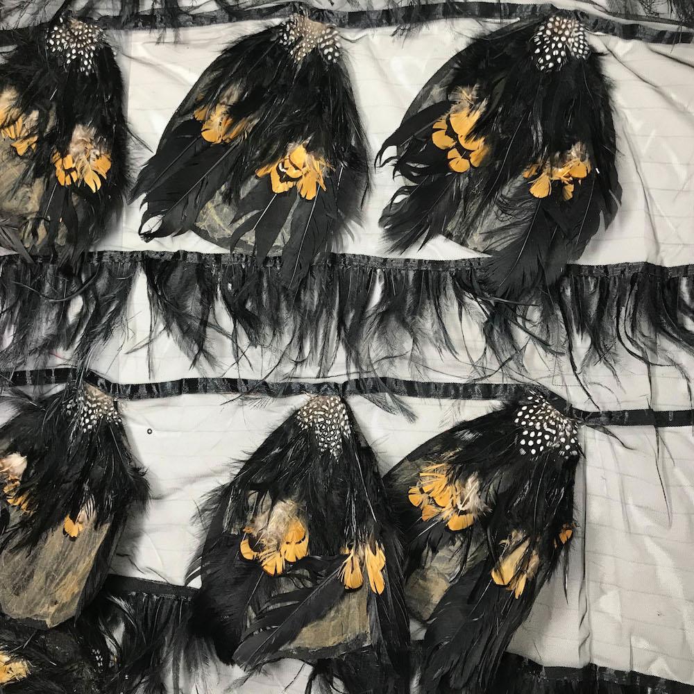 Pheasant Feather Patches on Poly Mesh