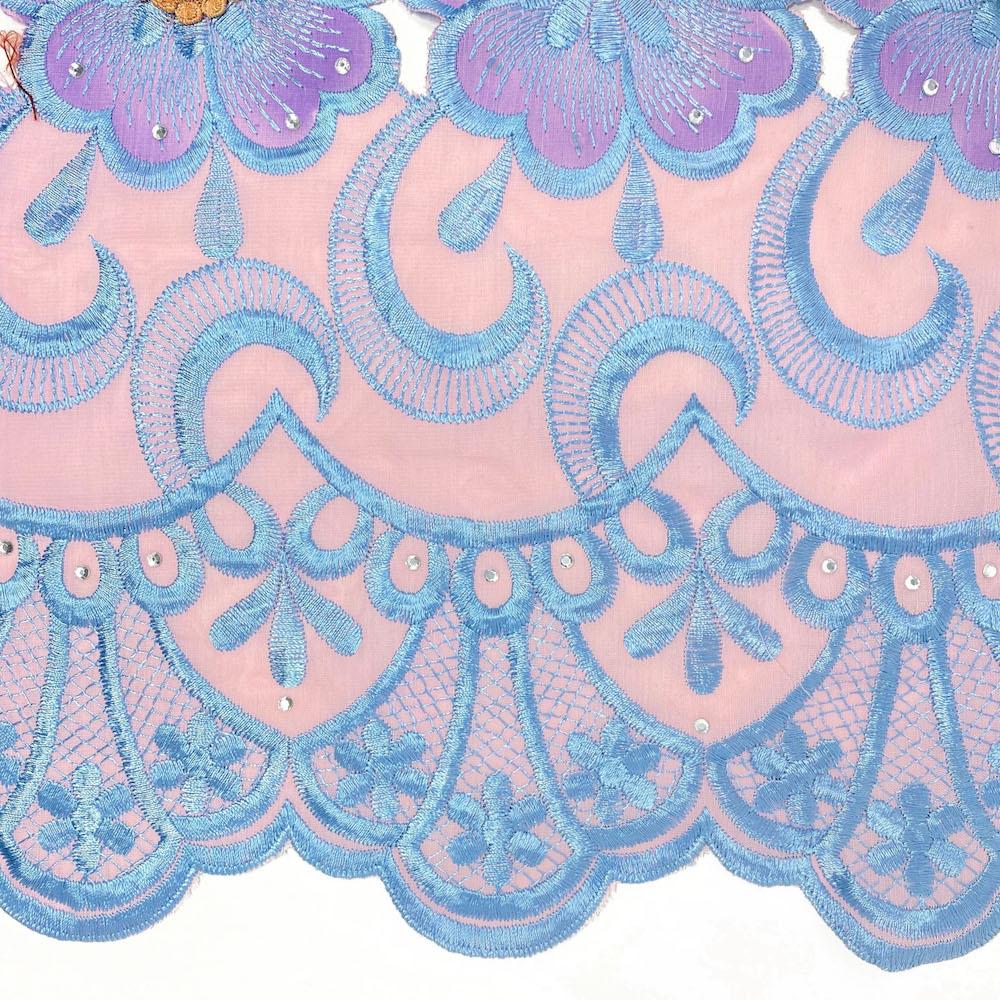 Pink Royal Floral Anemone Rhinestone Organza Lace - Image 3