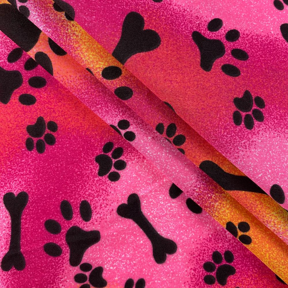 Pink Tie-Dye Doggie Print Broadcloth - Image 2