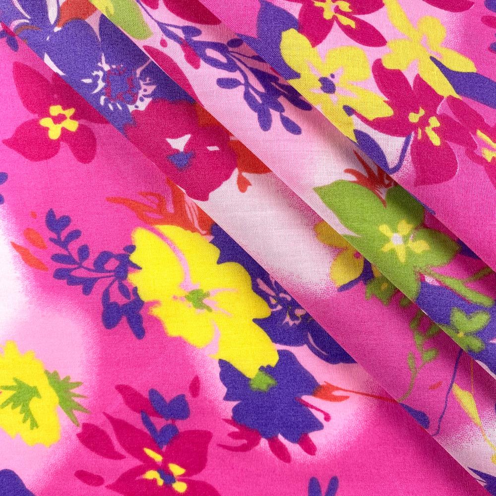Pink Tie-Dye Garden Print Broadcloth - Image 2