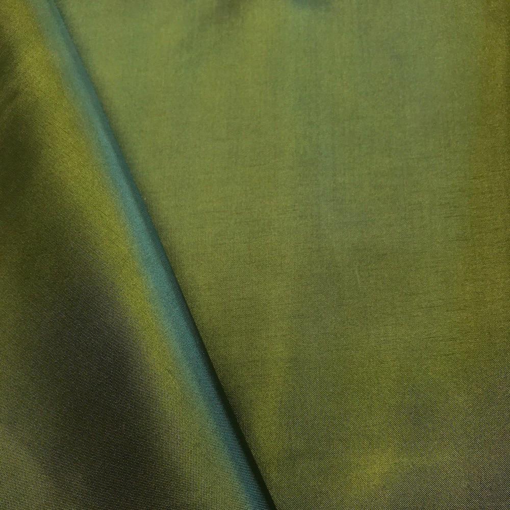 Poly China Silk Lining Rod Pocket Curtains - Dark Olive - Image 3