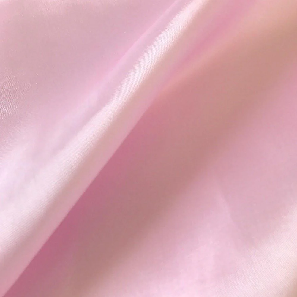 Poly China Silk Lining Rod Pocket Curtains - Light Pink - Image 3