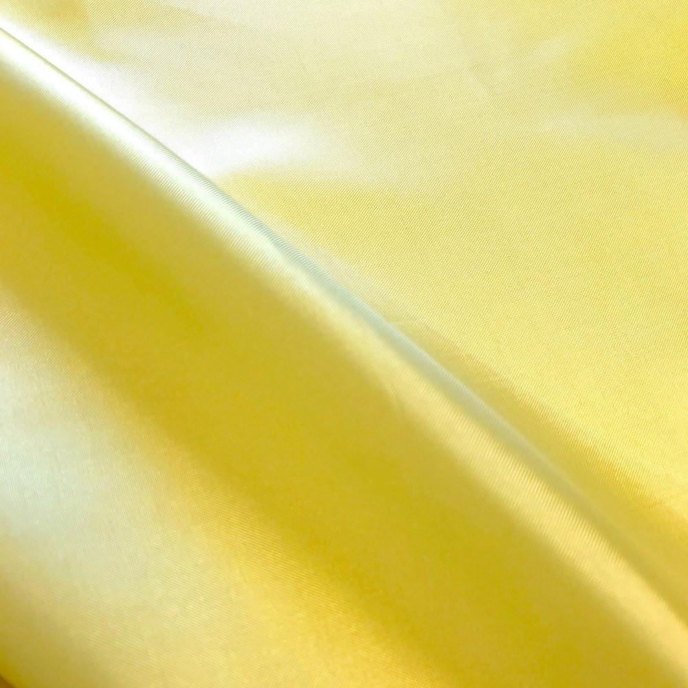 Poly China Silk Lining Rod Pocket Curtains - Light Yellow - Image 3