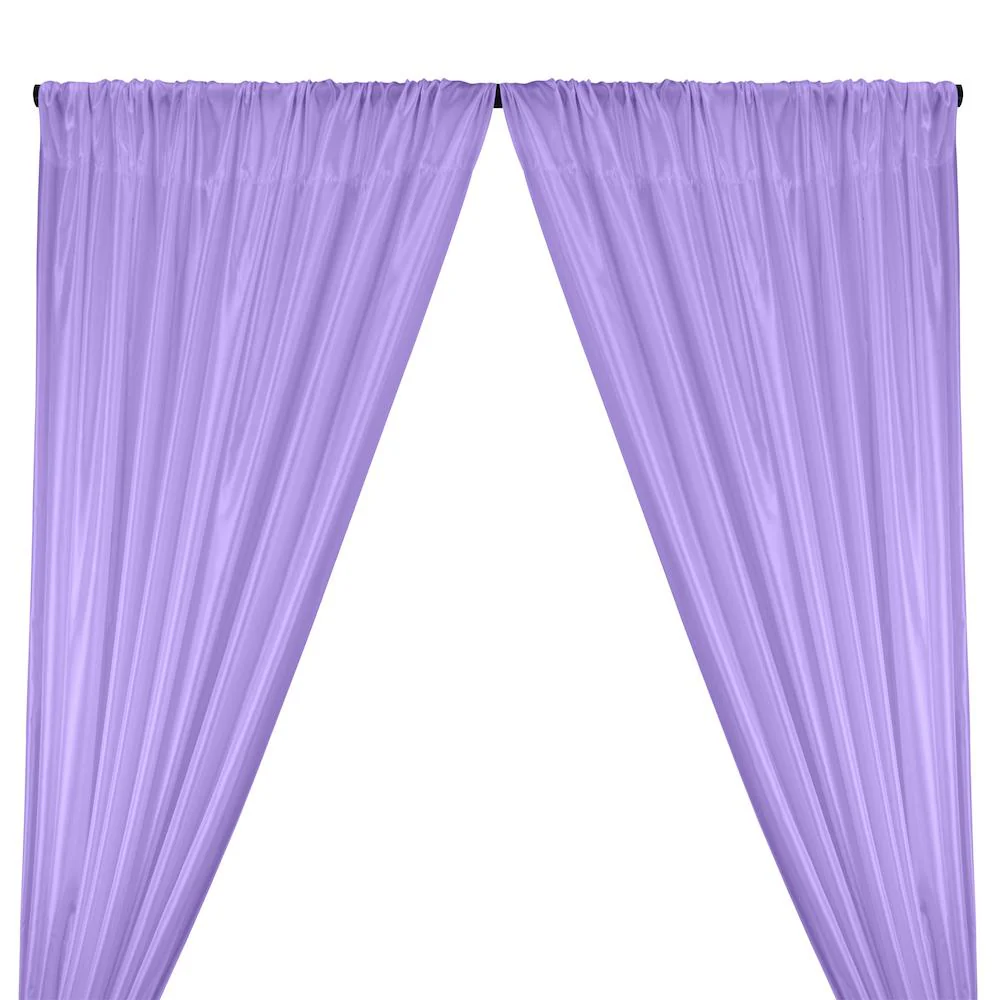 Poly China Silk Lining Rod Pocket Curtains - Lilac