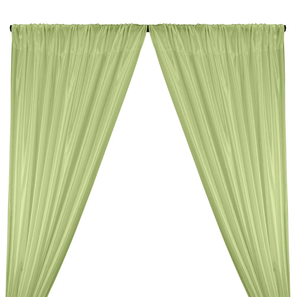 Poly China Silk Lining Rod Pocket Curtains - Mint