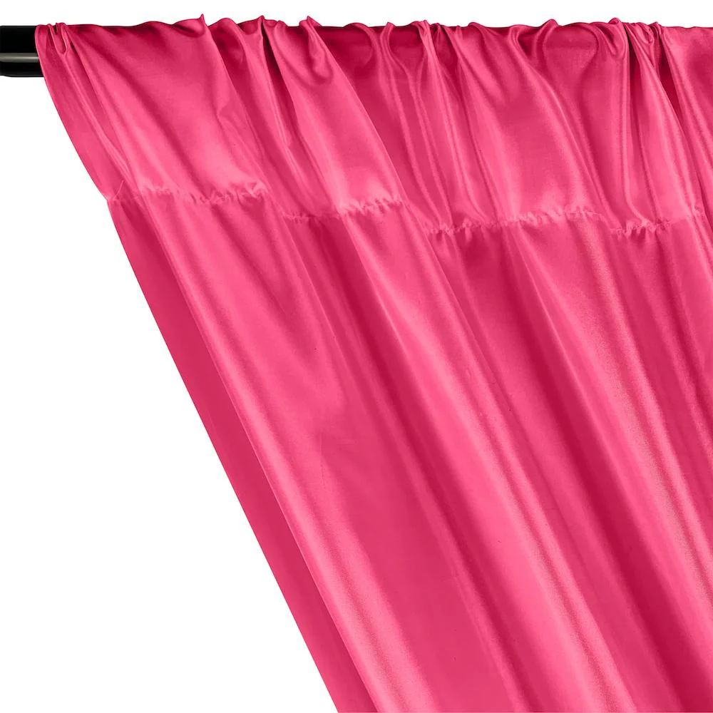 Poly China Silk Lining Rod Pocket Curtains - Neon Fuchsia - Image 2