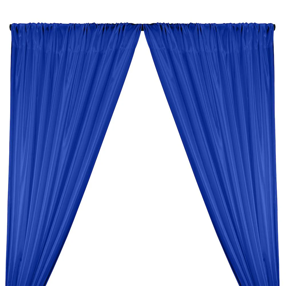 Poly China Silk Lining Rod Pocket Curtains - Royal Blue