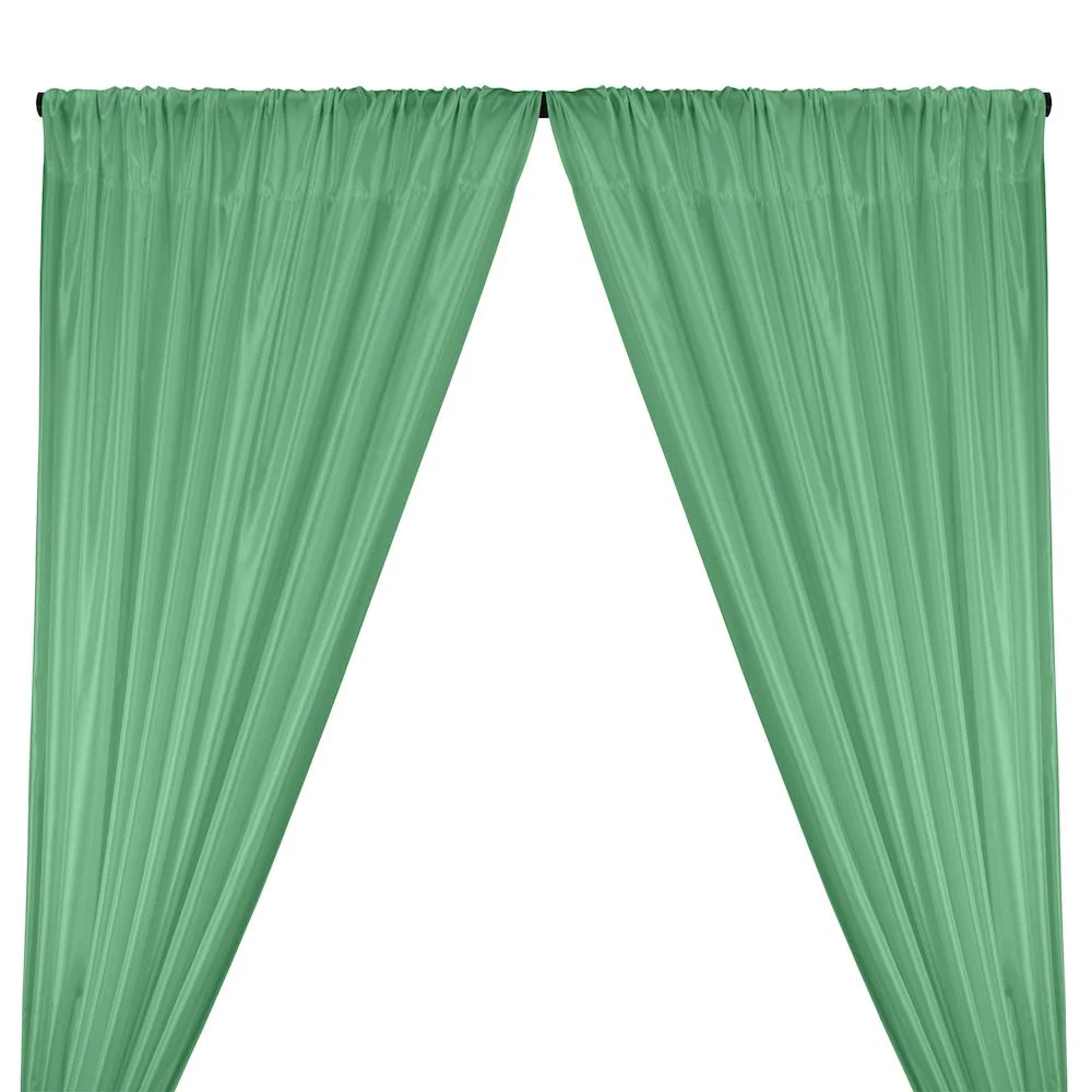 Poly China Silk Lining Rod Pocket Curtains - Sea Foam