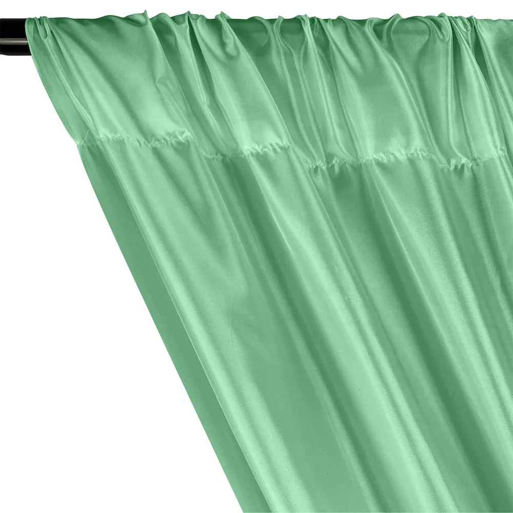 Poly China Silk Lining Rod Pocket Curtains - Sea Foam - Image 2
