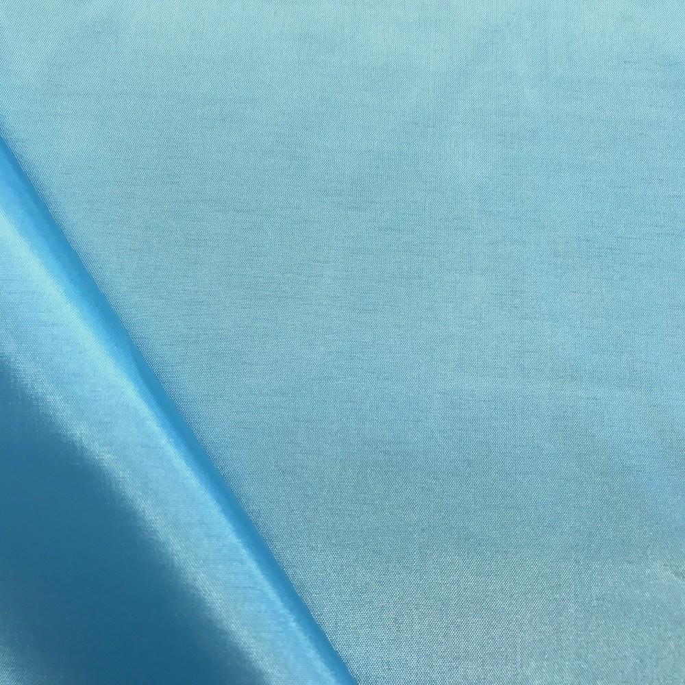 Poly China Silk Lining Rod Pocket Curtains - Sky Blue - Image 3