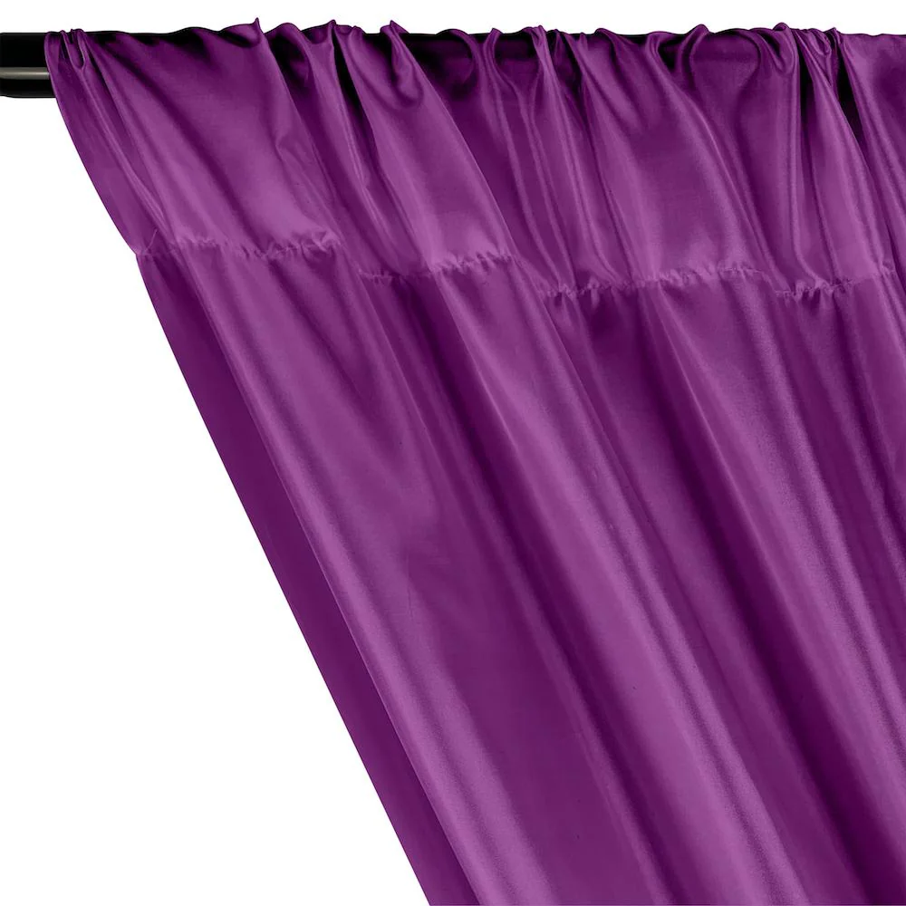 Poly China Silk Lining Rod Pocket Curtains - Violet - Image 2