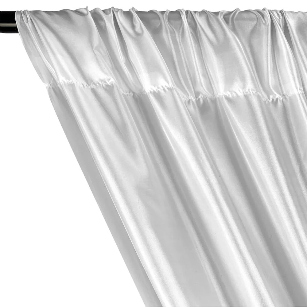 Poly China Silk Lining Rod Pocket Curtains ( All Colors Available) - White - Image 2