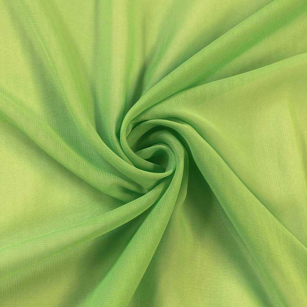 Polyester Chiffon Rod Pocket Curtains - Apple Green - Image 4