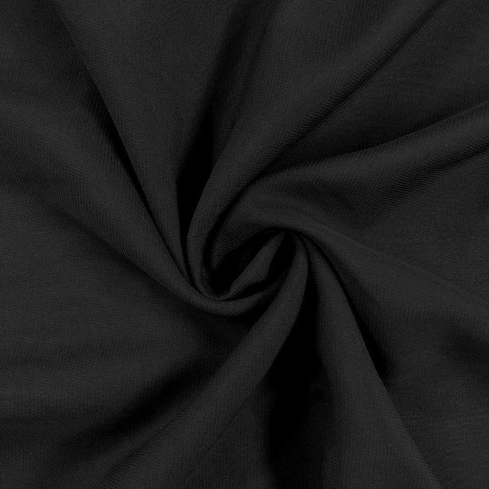 Polyester Chiffon Rod Pocket Curtains - Black - Image 4