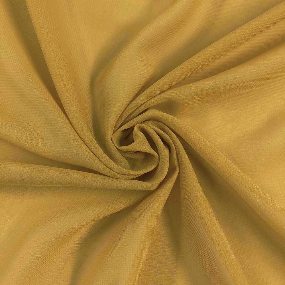 Polyester Chiffon Rod Pocket Curtains - Gold - Image 4