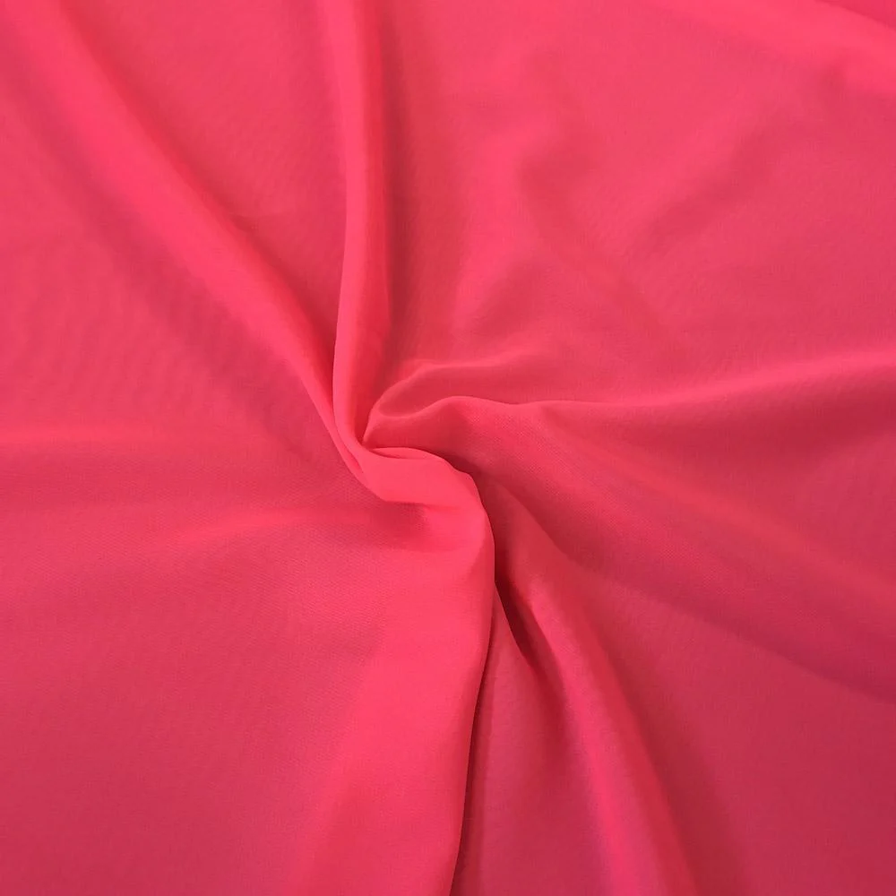 Polyester Chiffon Rod Pocket Curtains - Neon Fuchsia - Image 4