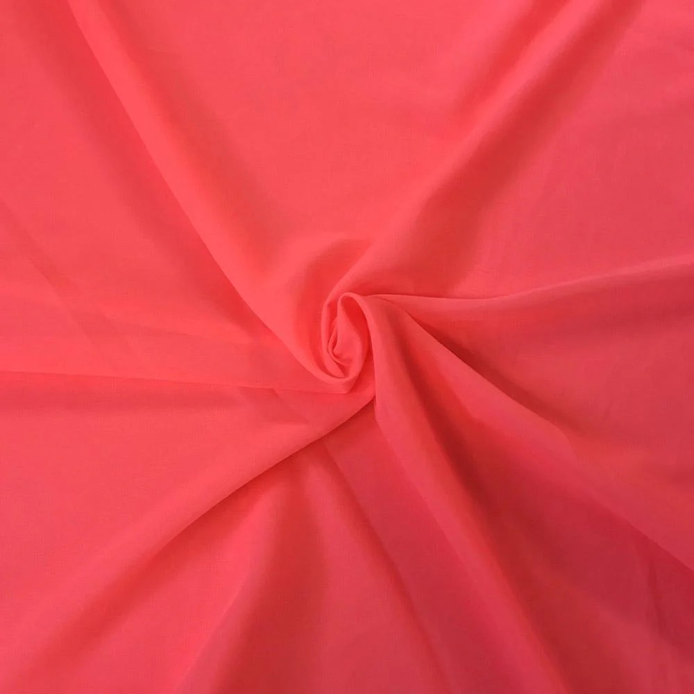 Polyester Chiffon Rod Pocket Curtains - Neon Pink - Image 4