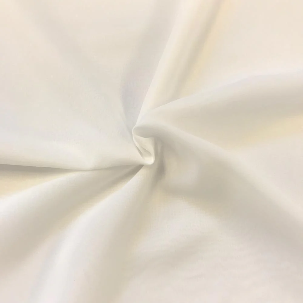 Polyester Chiffon Rod Pocket Curtains - Off White - Image 4