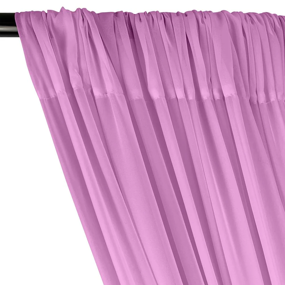 Polyester Chiffon Rod Pocket Curtains - Orchid - Image 2